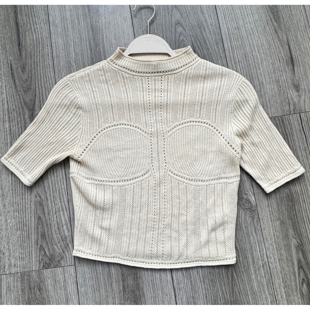 Uniqlo x Mame Kurogouchi 3D Knit Mesh Half-Sleeve Sweater Size S